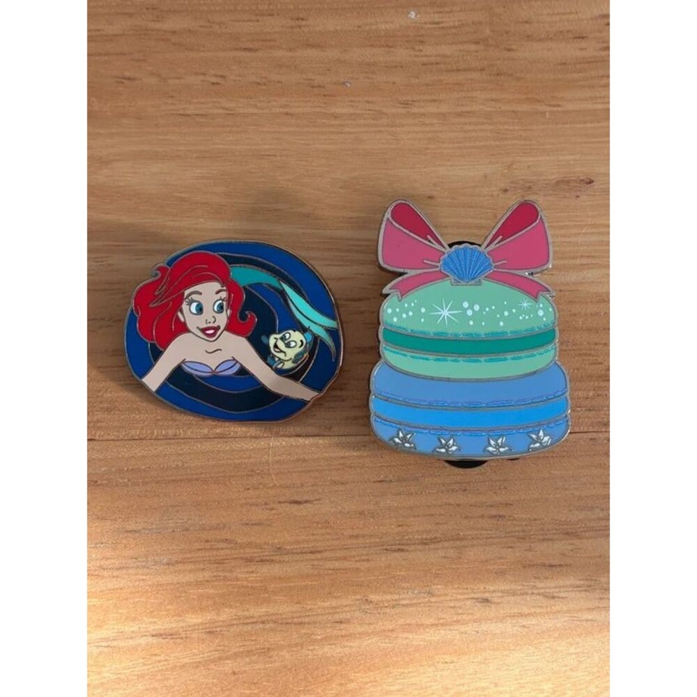 Lot of two Disney Parks Mystery Box pins Little Mermaid Ariel & Macaroon